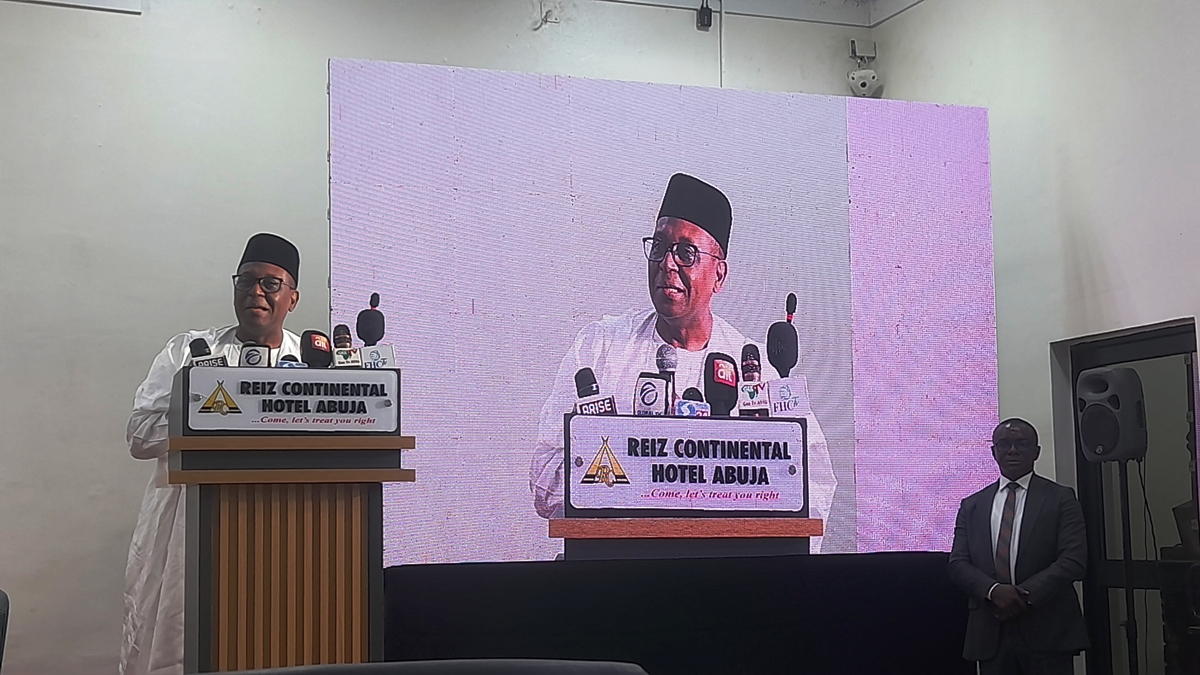 Professor Muhammad Ali Pate delivering his ministerial address to stakeholders in Abuja